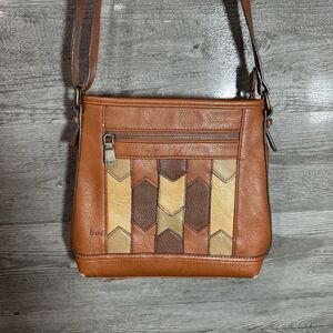 boc Brown Tan Adjustable Cross Body Bag Textured Design